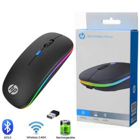 hp w10 rgb bluetooth & wireless mouse rechargeable type c